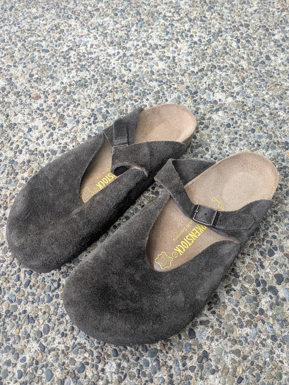Birkenstock Rosemead Olive Brown Suede Clogs